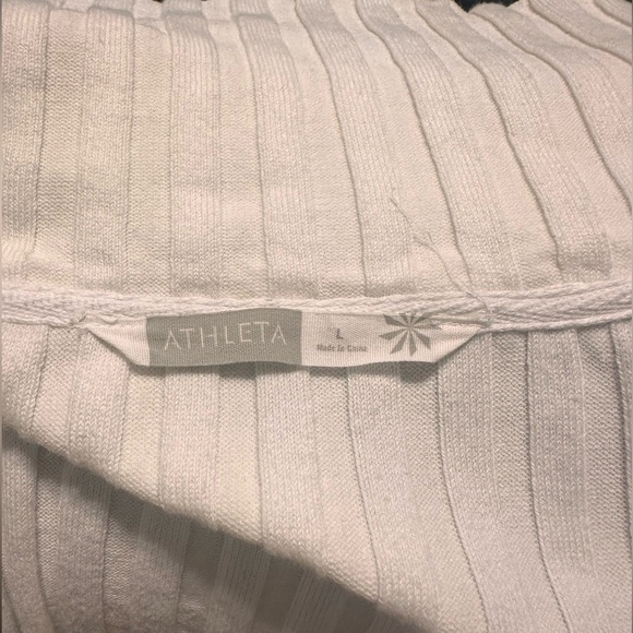 Athleta Cream Zip Up Mock Neck Fitted Jacket Large - Picture 7 of 8